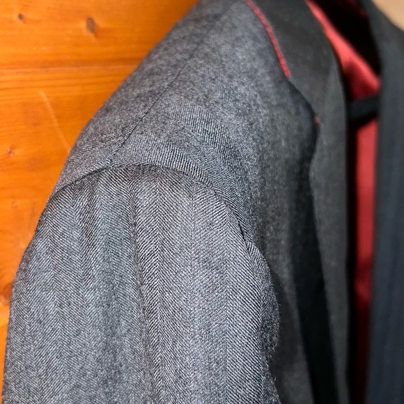 SuitSupply Sienna Charcoal tonal stripe VBC wool cashmere suit jacket 44r - Picture 6 of 11